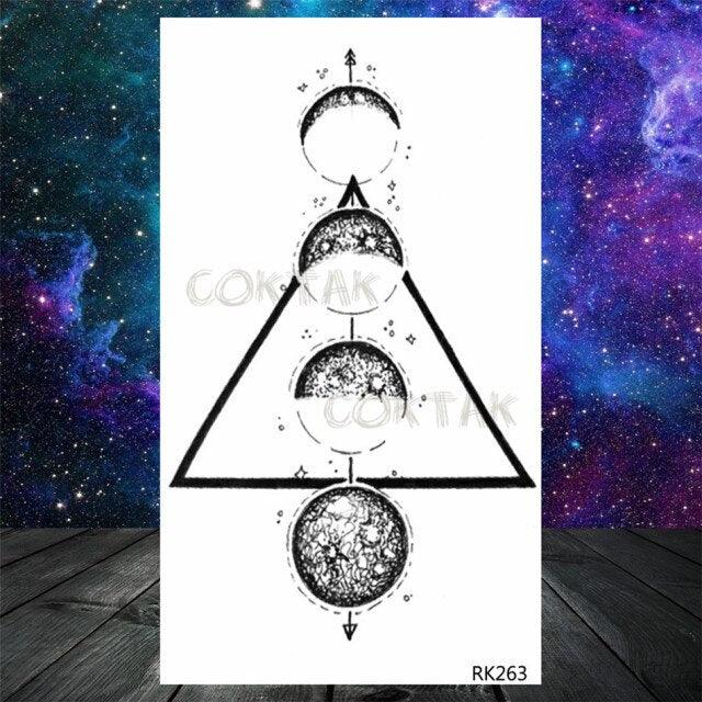 Realistic Small Planets Temporary Tattoos Arm Waterpoof Black Sticker Space Planets For Girls And Boys