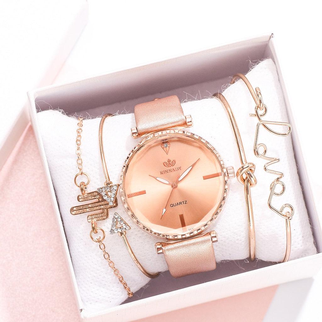Elegant Style Fashion Womens Watch Luxury Leather Band Analog Quartz Wrist Watch Women Dress Leather Band Thin Minimalist Casual Simple Dress Analog Quartz Wristwatch