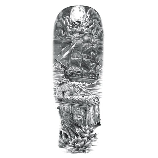 Big Realistic Tiger Tattoo Waterproof Temporary Dragon Flower Sticker Full Arm Large Size Sleeve Big Luxury Design For Mens