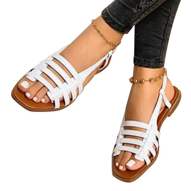 Soft Leather Woven Slippers Women Summer Flat Heels Beach Casual Slides Shoes Woman Outdoor Sandals Open Toe Slippers Summer Sandals For Women Flat Shoes Office Elegant Design Sandals