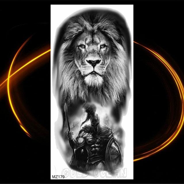 Luxury Tiger Temporary Tattoos Fox Wolf Fake Tattoo Sticker Realistic Black Animal Temporary Tattoo Stickers For Mens