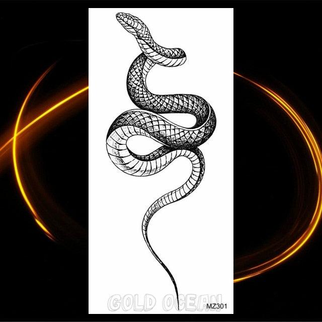 Luxury Tiger Temporary Tattoos Fox Wolf Fake Tattoo Sticker Realistic Black Animal Temporary Tattoo Stickers For Mens