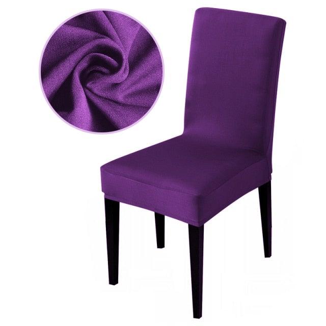 Armless Removable Washable Elastic Dinner Universal Spandex Solid Chair Slip Covers Set Colors For Choice Universal Size Chair Cover