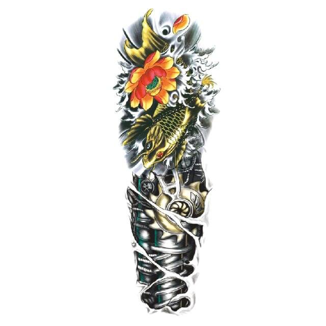 Large Colorful Tattoos For Men Waterproof Dragon Sticker Temporary Luxury Big 3D Tattoo Modern Design