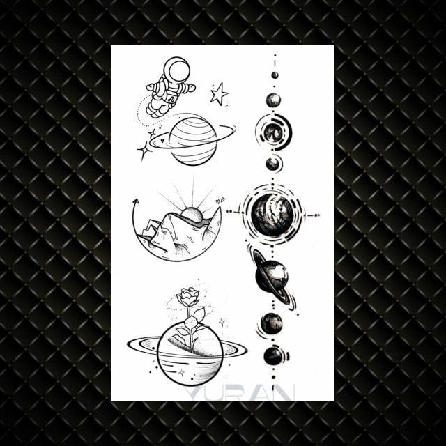 Fashion Small Sexy Black Temporary Waterproof Tattoo Cute Star Heart Tattoos Sticker Body Finger Tattoo For Kids Womens