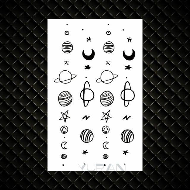Fashion Small Sexy Black Temporary Waterproof Tattoo Cute Star Heart Tattoos Sticker Body Finger Tattoo For Kids Womens
