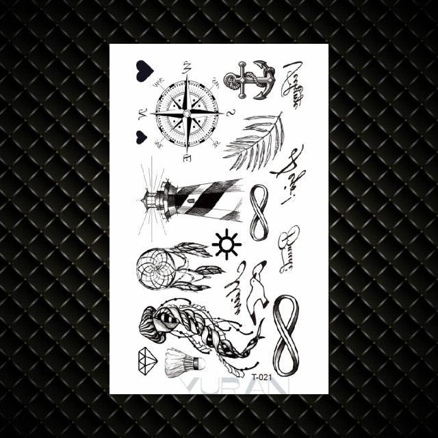 Fashion Small Sexy Black Temporary Waterproof Tattoo Cute Star Heart Tattoos Sticker Body Finger Tattoo For Kids Womens