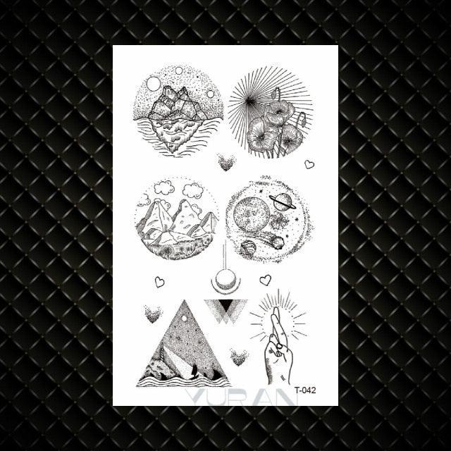 Fashion Small Sexy Black Temporary Waterproof Tattoo Cute Star Heart Tattoos Sticker Body Finger Tattoo For Kids Womens