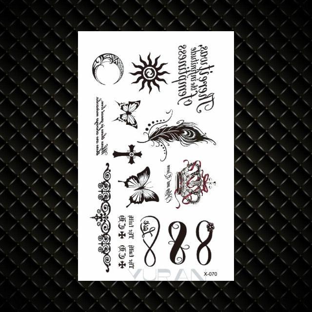 Fashion Small Sexy Black Temporary Waterproof Tattoo Cute Star Heart Tattoos Sticker Body Finger Tattoo For Kids Womens