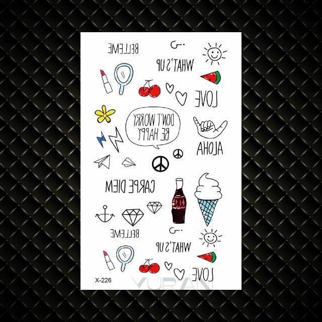 Fashion Small Sexy Black Temporary Waterproof Tattoo Cute Star Heart Tattoos Sticker Body Finger Tattoo For Kids Womens