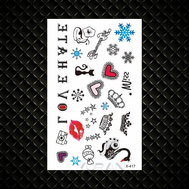 Fashion Small Sexy Black Temporary Waterproof Tattoo Cute Star Heart Tattoos Sticker Body Finger Tattoo For Kids Womens