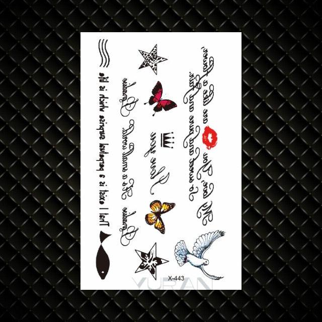 Fashion Small Sexy Black Temporary Waterproof Tattoo Cute Star Heart Tattoos Sticker Body Finger Tattoo For Kids Womens