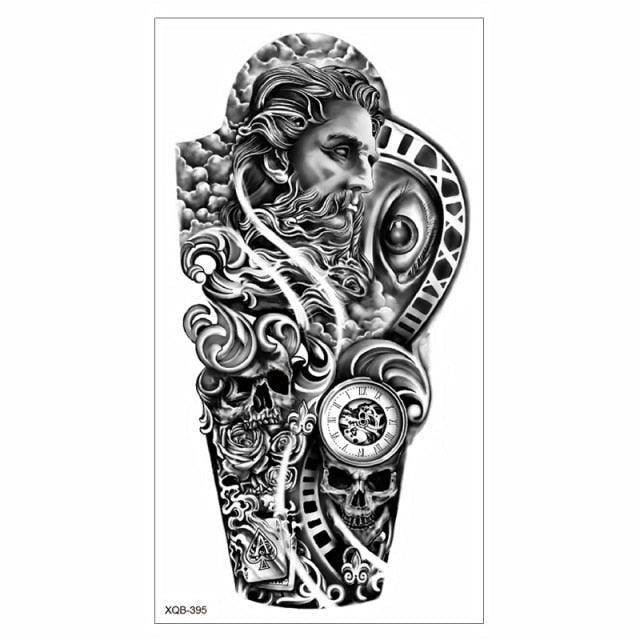 Big Tiger Lion Waterproof Temporary Sticker Tattoo Arm Legs Fake Tattoo Stickers For Adults Realistic Luxury Design For Mens Womens