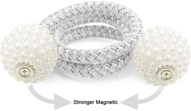 Magnets Curtains Clamps Curtain Holder Pompom Tieback Magnetic Clips Hanging Balls Tie Back Home Decoration Accessories Magnetic Curtain Tiebacks European Style Decorative Curtain Drape Tie With Strong Magnetic For Home And Office Decoration