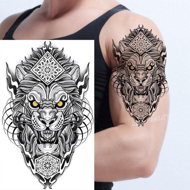 Fashion Temporary Sticker Tiger Tattoo Waterproof Removable Realistic Body Tatoo For Mens