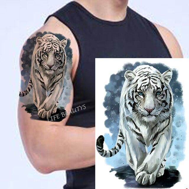 Fashion Temporary Sticker Tiger Tattoo Waterproof Removable Realistic Body Tatoo For Mens