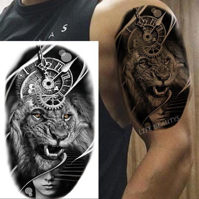 Fashion Temporary Sticker Tiger Tattoo Waterproof Removable Realistic Body Tatoo For Mens