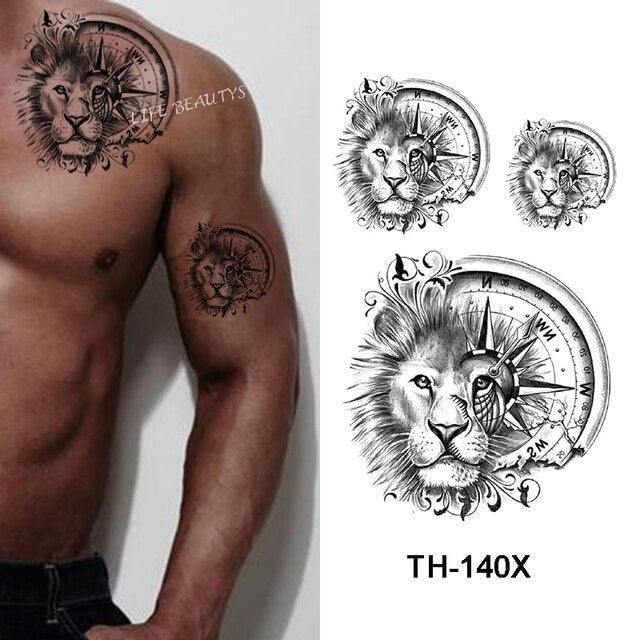 Fashion Temporary Sticker Tiger Tattoo Waterproof Removable Realistic Body Tatoo For Mens