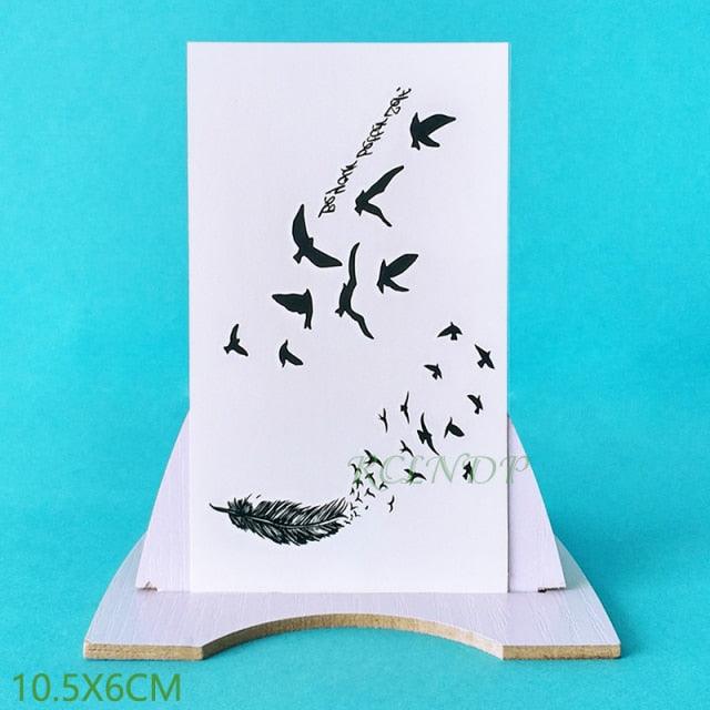 Elegant Black Music Notes Waterproof Sticker Tattoos Temporary Chest Shoulder Tattoos For Men Women