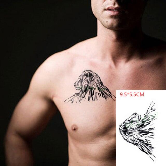 Lion King Temporary Tattoo Waterproof Black And Colorful Small Big Luxury Tattoo For Mens Womens