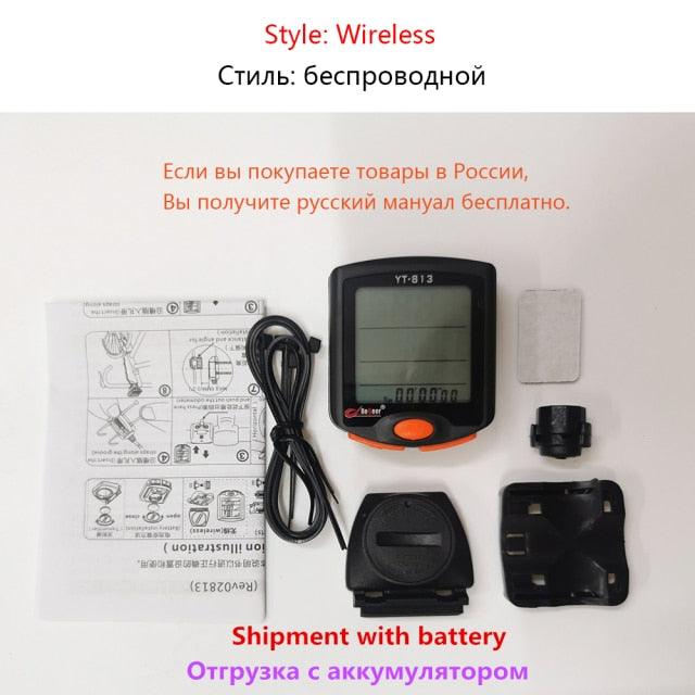 Bike Speed Meter Digital Bike Computer Multifunction Waterproof Sports Sensors Bicycle Computer Speedometer Waterproof 4 Line Display Odometer Cycling Multi Function Design