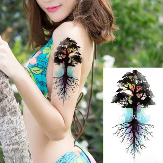 Waterproof Womens Temporary Sticker Tattoo Flower Rose Realistic Sketches For Arm Hand