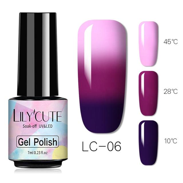 New 2022Fashion  Womens 3-layers Color Changing Gel Nail Polish Long Lasting UV Chameleon Popular Colorful Design For Womens and Girls