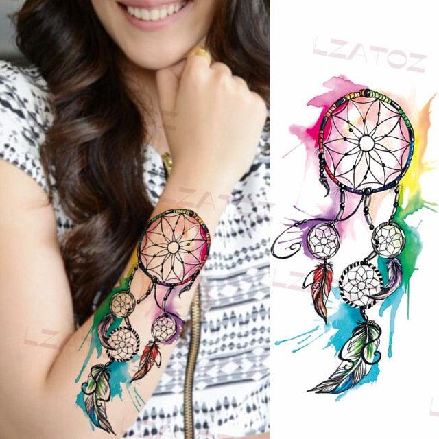 Realistic Sketches Black Flowers Temporary Waterproof Flower Tattoos Modern Body Arm Drawing For Womens