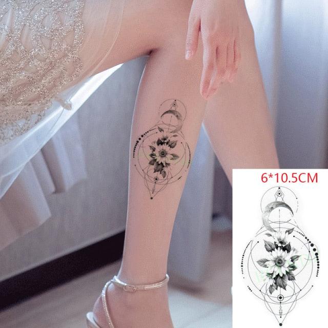 Black Waterproof Temporary Bird Tattoo Sticker Arm Leg Wrist Modern Small Tattoo For Womens And Kids
