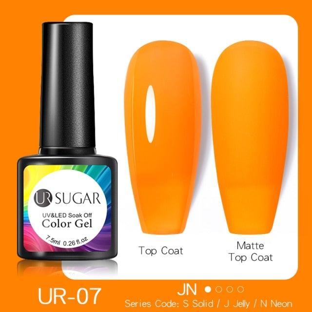 Fluorescent Gel Nail Polish Yellow Green High Quality Colors UV Strong Matte Effect Luxury Design For Girls and Women