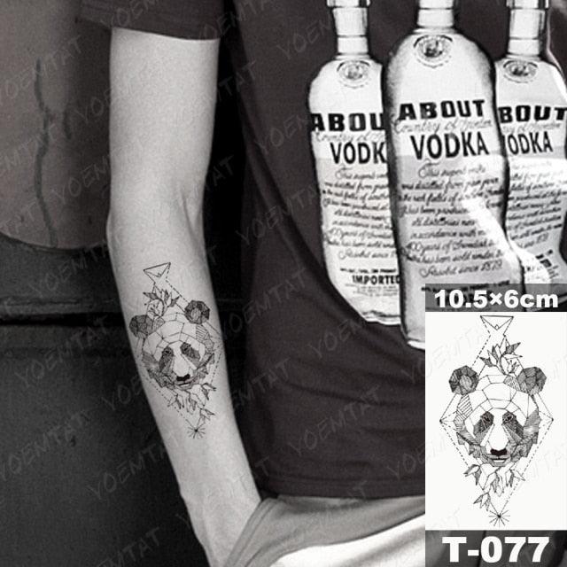 New Waterproof Temporary Tattoo Sticker Deer Animal Flash Tatoo Black Line Body Art Small Decorative Design For Womens Boys