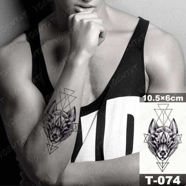New Waterproof Temporary Tattoo Sticker Deer Animal Flash Tatoo Black Line Body Art Small Decorative Design For Womens Boys