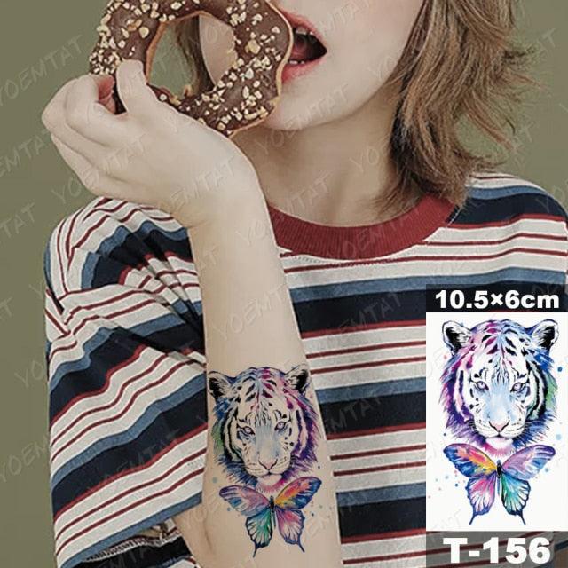 New Waterproof Temporary Tattoo Sticker Deer Animal Flash Tatoo Black Line Body Art Small Decorative Design For Womens Boys