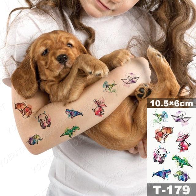 New Waterproof Temporary Tattoo Sticker Deer Animal Flash Tatoo Black Line Body Art Small Decorative Design For Womens Boys