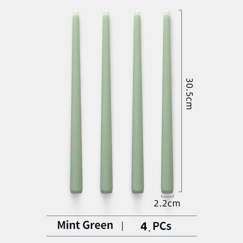 4pc Unscented 12" Candles Colored Long Stick Candle Smokeless Home Wedding Centerpiece Birthday Candle Tall Taper Candles Dripless Unscented Dinner Candle Paraffin Wax Candles