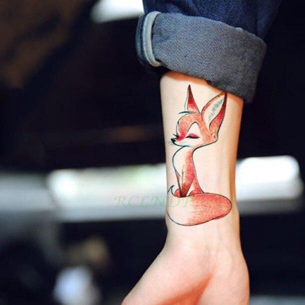 New Different Waterproof Temporary Tattoo Cute Fox Dog Luxury Animal Stickers Tattoo Colorful Modern Design For Adults Kids
