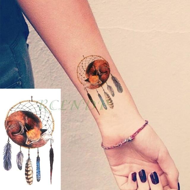 New Different Waterproof Temporary Tattoo Cute Fox Dog Luxury Animal Stickers Tattoo Colorful Modern Design For Adults Kids