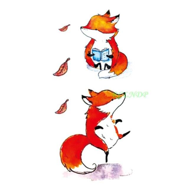New Different Waterproof Temporary Tattoo Cute Fox Dog Luxury Animal Stickers Tattoo Colorful Modern Design For Adults Kids