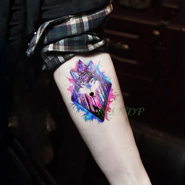 New Different Waterproof Temporary Tattoo Cute Fox Dog Luxury Animal Stickers Tattoo Colorful Modern Design For Adults Kids