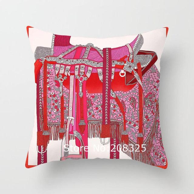 New Horse Cushion Cover Short Plus Luxury Horse Cotton Linen Decorative Pillowcase Cushion Decorative Pillows  Covers for Home Sofa Couch Car Bedrooms 45x45cm