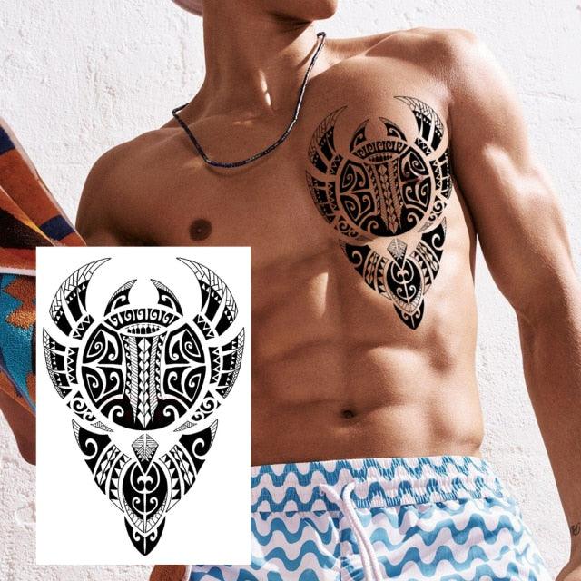 Realistic Lion Temporary Tattoo Black Warrior Sticker Waterproof Luxury Tattoo For Men Women