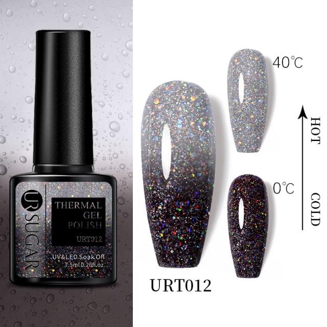 New 2022 Pink Blue Gel Nail Polish UV Color Changing Elegant Luxury Glossy Nail Design For Womens