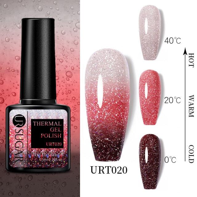 New 2022 Pink Blue Gel Nail Polish UV Color Changing Elegant Luxury Glossy Nail Design For Womens