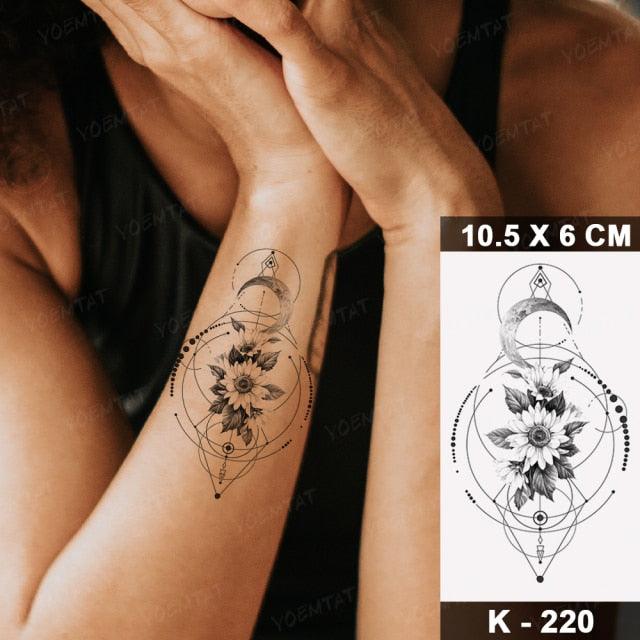 New Waterproof Temporary Tattoo Sticker Deer Animal Flash Tatoo Black Line Body Art Small Decorative Design For Womens Boys