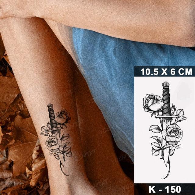 New Waterproof Temporary Tattoo Sticker Deer Animal Flash Tatoo Black Line Body Art Small Decorative Design For Womens Boys