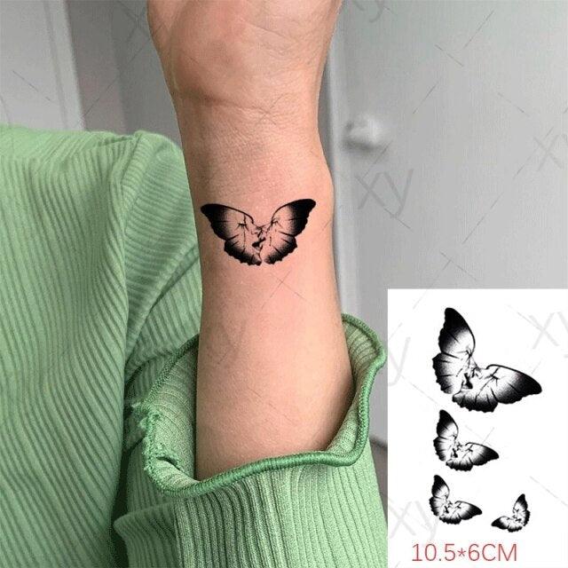 Waterproof Temporary Tattoo Lavender Stickers Butterfly Flower Luxury Small Tattoo For Body Arm