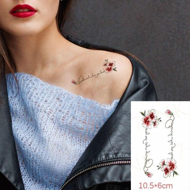 Waterproof Temporary Tattoo Lavender Stickers Butterfly Flower Luxury Small Tattoo For Body Arm