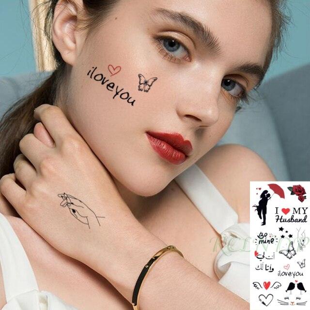 Black Waterproof Temporary Tattoo Sticker Different Design Colorful Fake Tattoo Arm Hand For Halloween Party Womens Mens