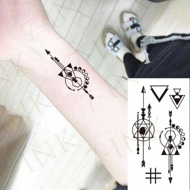 Modern Small Tattoo Sun Moon Heart Waterproof Temporary Tattoos High Quality Design For Womens