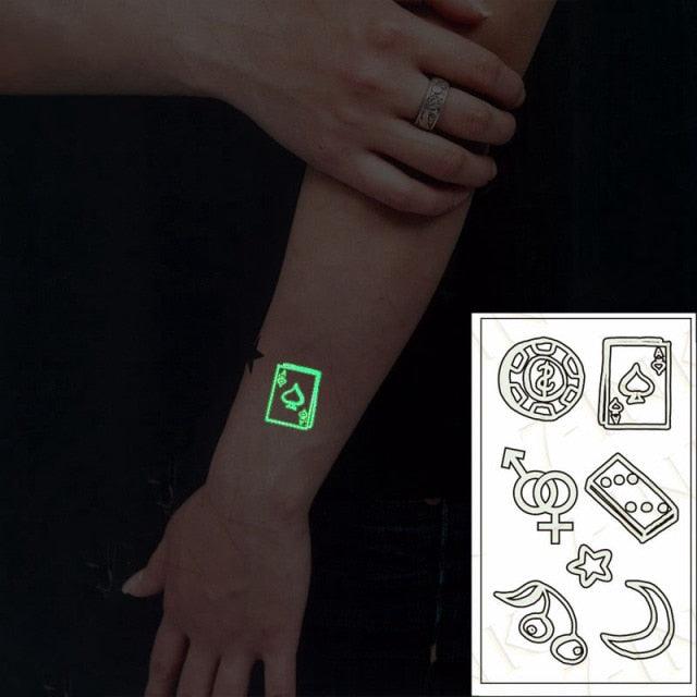 Fashion Luminous Sticker Tattoos Waterproof Temporary Different Luxury Tattoos For Womens Mens Kids